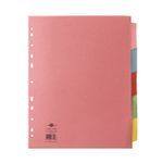 Subject Dividers 5-Part Recycled Card Punched 155gsm A4 Assorted