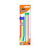 Bic Stripes HB Pencils Ast Blist Pk3