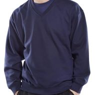 Click V-Neck Sweatshirt Navy Blu XL