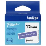 BrotherBTAGF35WhiteonPurpleTap12mm