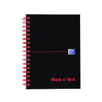 Black n Red HB Wire Rule Ntbk A6 Pk5
