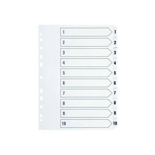 Q Connect Index 1-10 Polyprop White