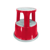 Q-Connect Red Metal Step Stool