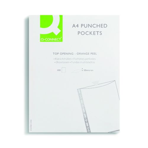 Q-Connect Punched Pockets A4 Pk100