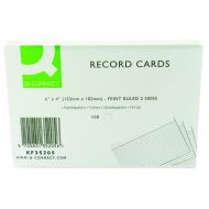 Q-Connect Record Card 152x102mm Wht P100