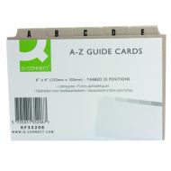 Q-Connect Guide Card 152x102mm A-Z Pk25