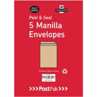Envelopes C4 Peel Seal Manilla 115G Pk5
