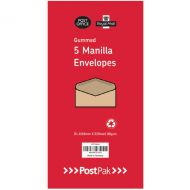 Envelopes DL Gummed Manilla 70G Pk250