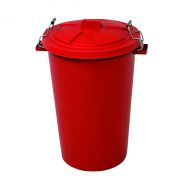 Dustbin 90L With Lid Red 382067