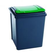 VFM Recycling Bin Gry/Grn Lid 50L