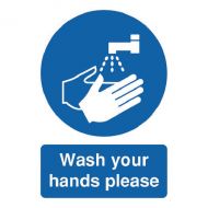 Wash Your Hands Please A5 Self-Adh Sign