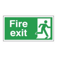 Fire Exit Right 150x300mm S/A E98A/S